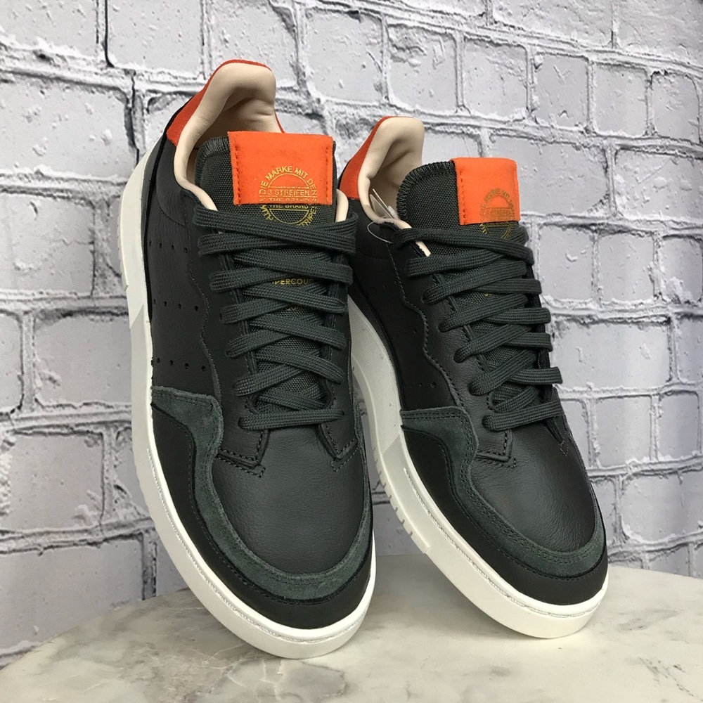 Adidas Supercourt Men’s Fashion Style Green & Orange Sneakers Sz 7.5 EF9182 NEW